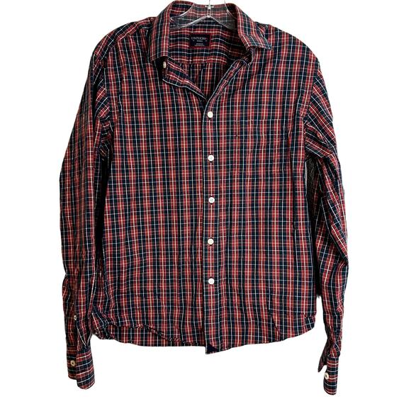 UNTUCKit Shirt Mens Small Red Blue Plaid Slim Fit Long Sleeve Button-Up Casual - Picture 1 of 3